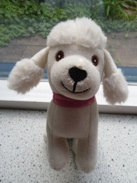Wit velours poedeltje poedel hond hondje van Zeeman, Zo goed als nieuw, Wasbaar, Klein (minder dan 20 cm), Wit