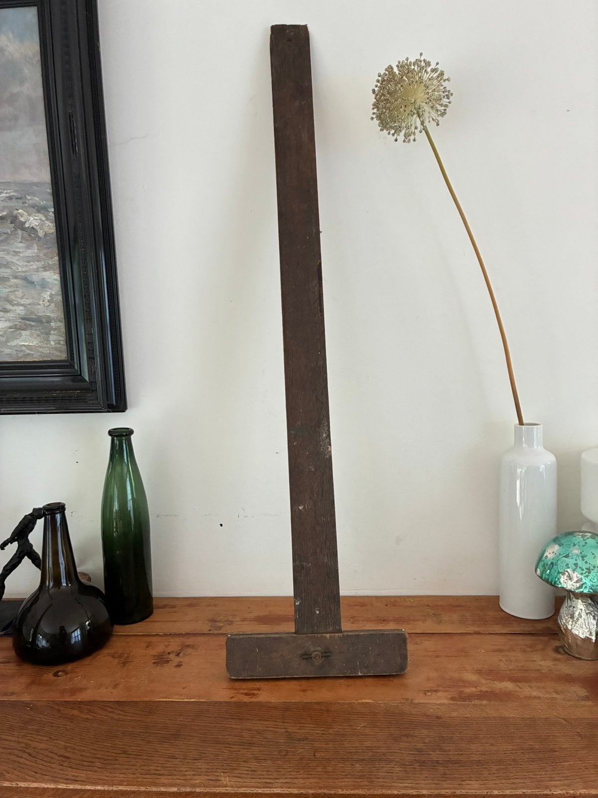 Antieke T lineaal tekenhaak industrieel decotatie object, Antiek en Kunst, Ophalen of Verzenden