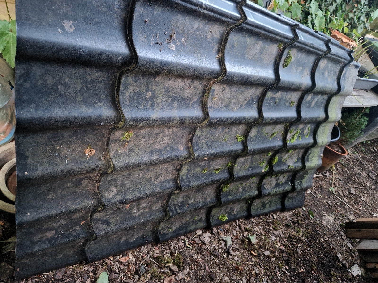 Dakpanplaten aluminium, Doe-het-zelf en Verbouw, Dakpannen en Dakbedekking, Gebruikt, Zwart, Minder dan 5 m², Metaal