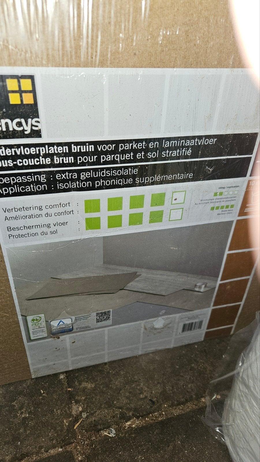 Ondervloerplaten bruin 1cm dikte - 6 pakken, Ophalen, 50 tot 100 cm, Beige, Nieuw