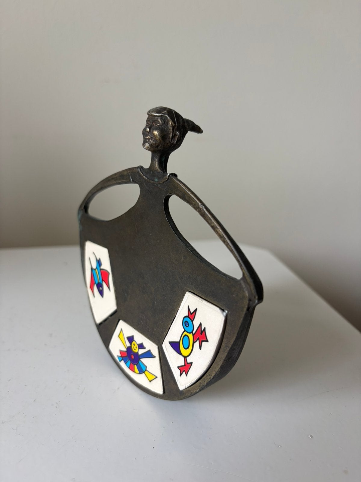 Corry Ammerlaan bronzen schommel Press Papier., Ophalen of Verzenden, Brons