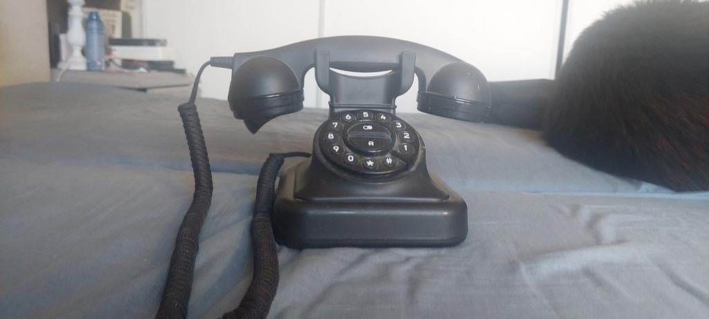 Vintage Profon Telefoon met Draaischijf - Zwart, Ophalen of Verzenden, Zo goed als nieuw, Met draaischijf