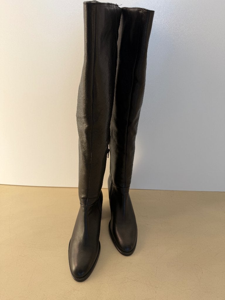 Dune Tamari overknee laarzen, 40 / 7 UK, zwart, Hoge laarzen, Verzenden, Zwart, Zo goed als nieuw