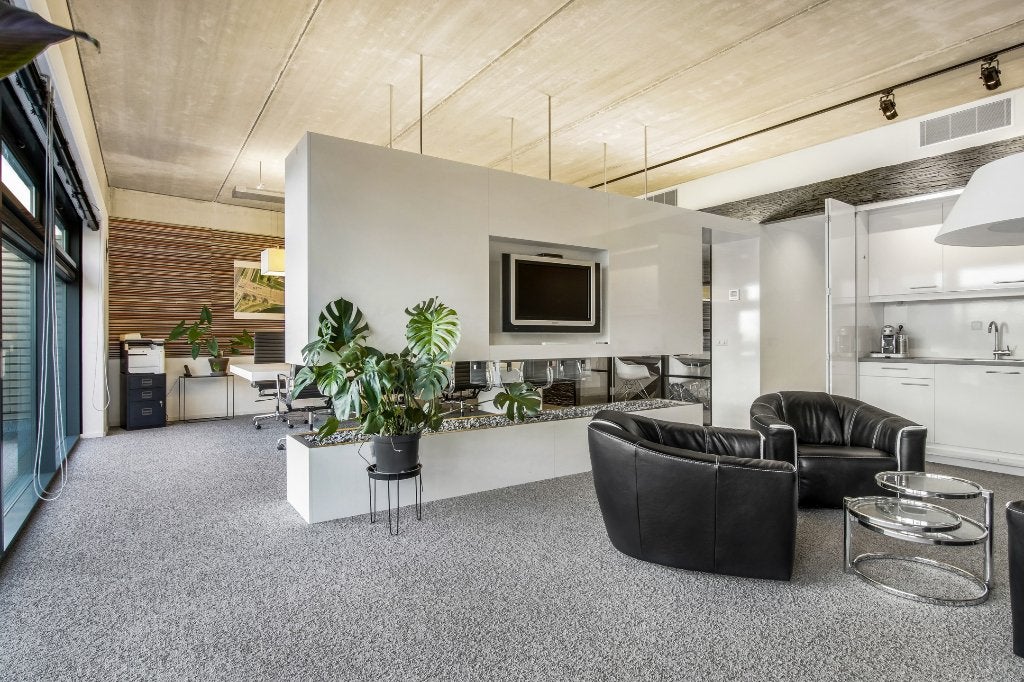 Witte kantoor roomdivider met bio-ethanol sfeerhaard, Huis en Inrichting, Ophalen, Zo goed als nieuw