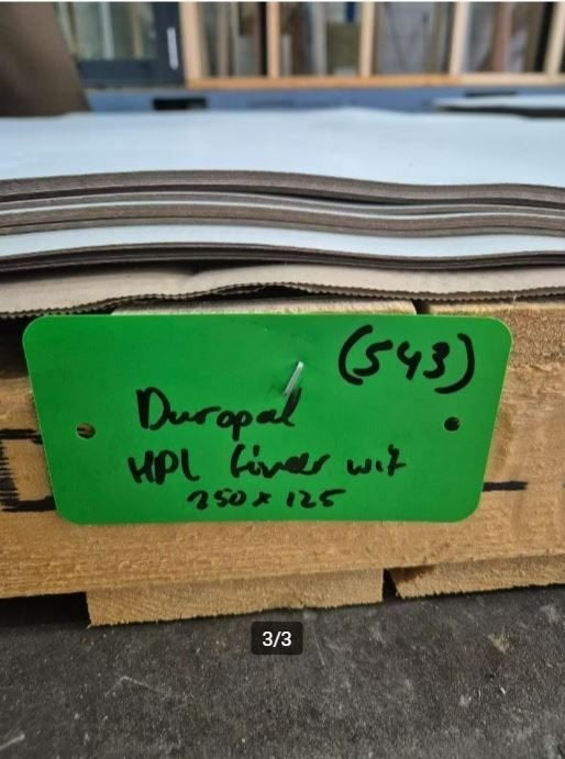Duropal HPL fineer wit 250x125cm 0,8mm dik ( 543 ), Ophalen, HPL, Nieuw, Nb