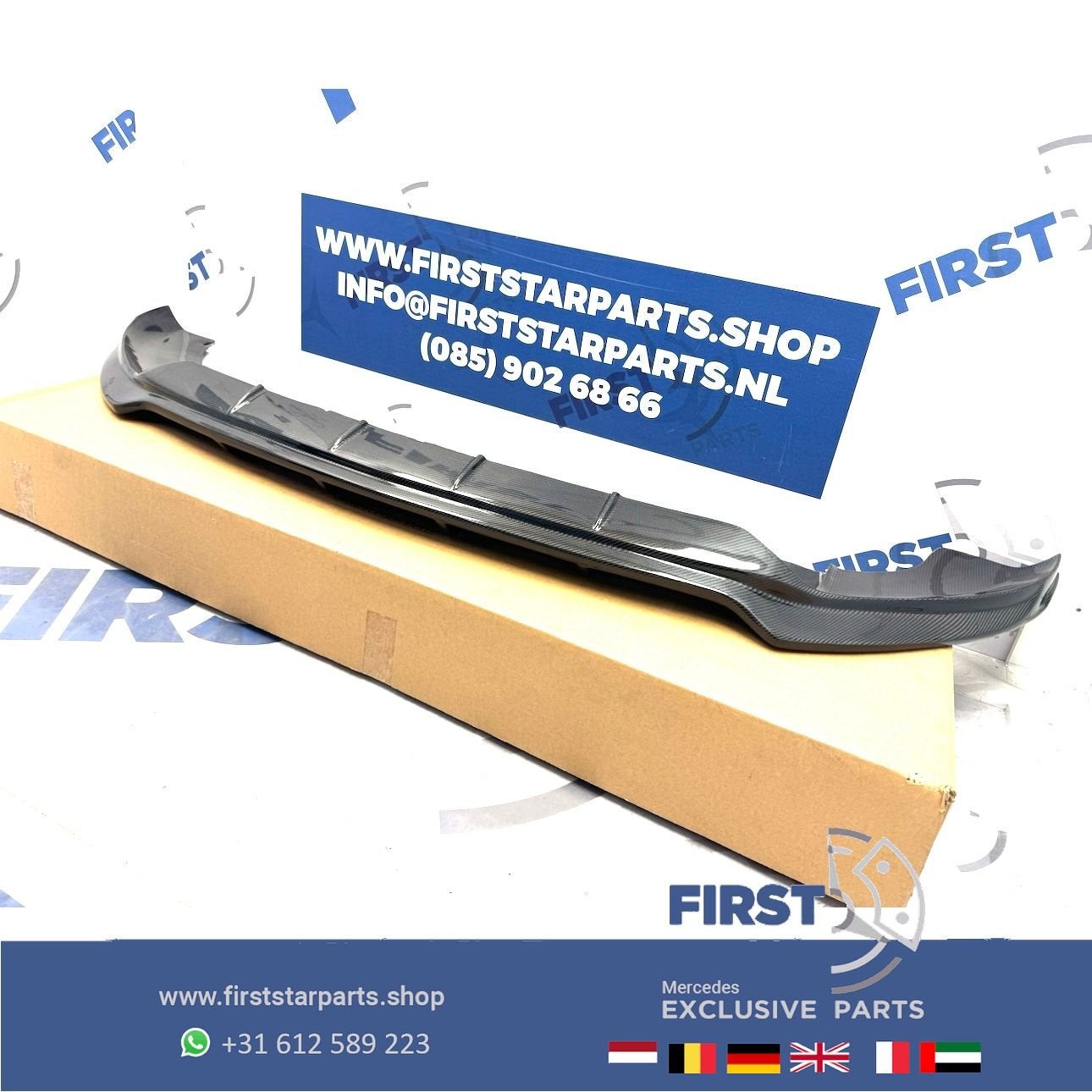 W167 GLE63 AMG CARBON FRONT BUMPER SPOILER GLE63 AMG V167 C1, Gebruikt, Voor, Ophalen of Verzenden, -