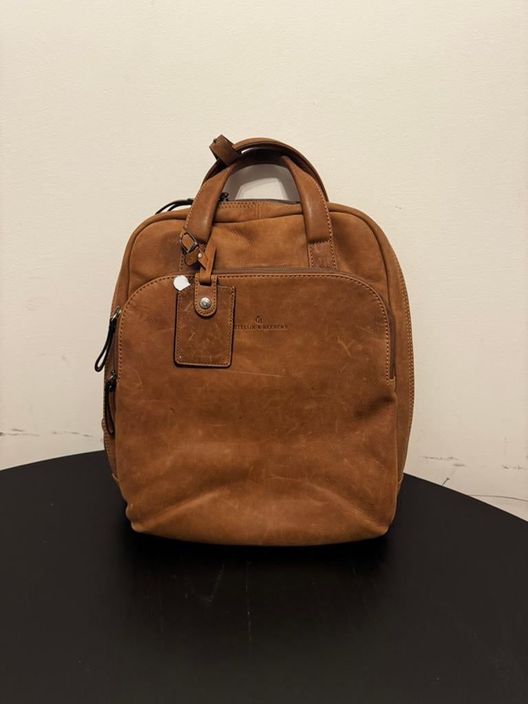 Castelijn & Beerens leren rugtas, Sieraden, Tassen en Uiterlijk, Tassen | Rugtassen, 25 tot 40 cm, Nieuw, 30 tot 45 cm, Ophalen