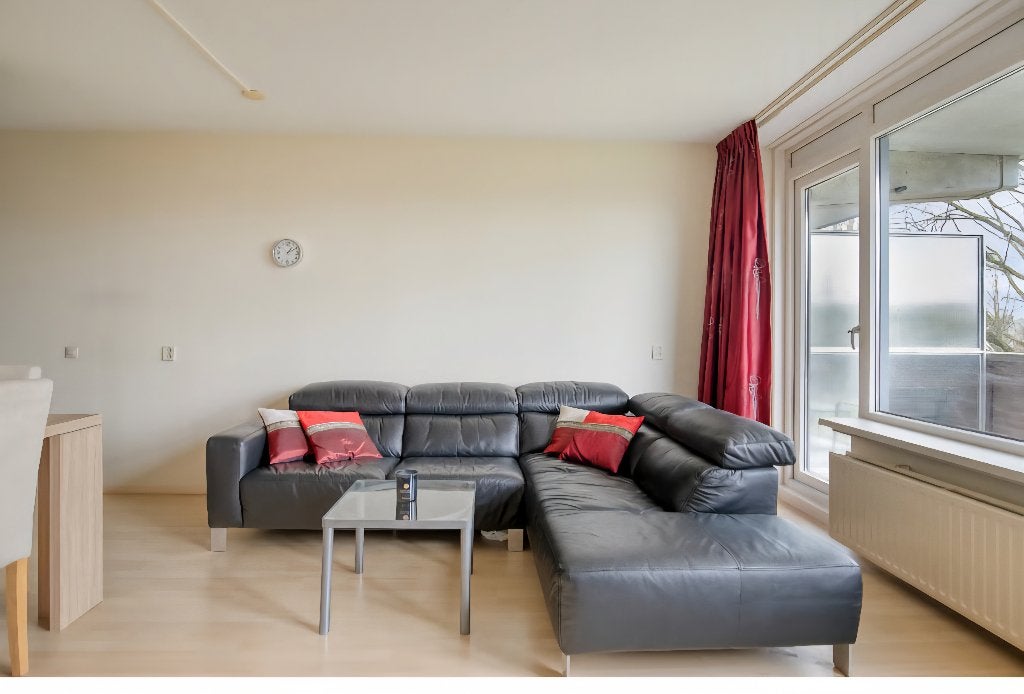 Leren bank, Huis en Inrichting, Ophalen, Gebruikt, Hoekbank, 75 tot 100 cm
