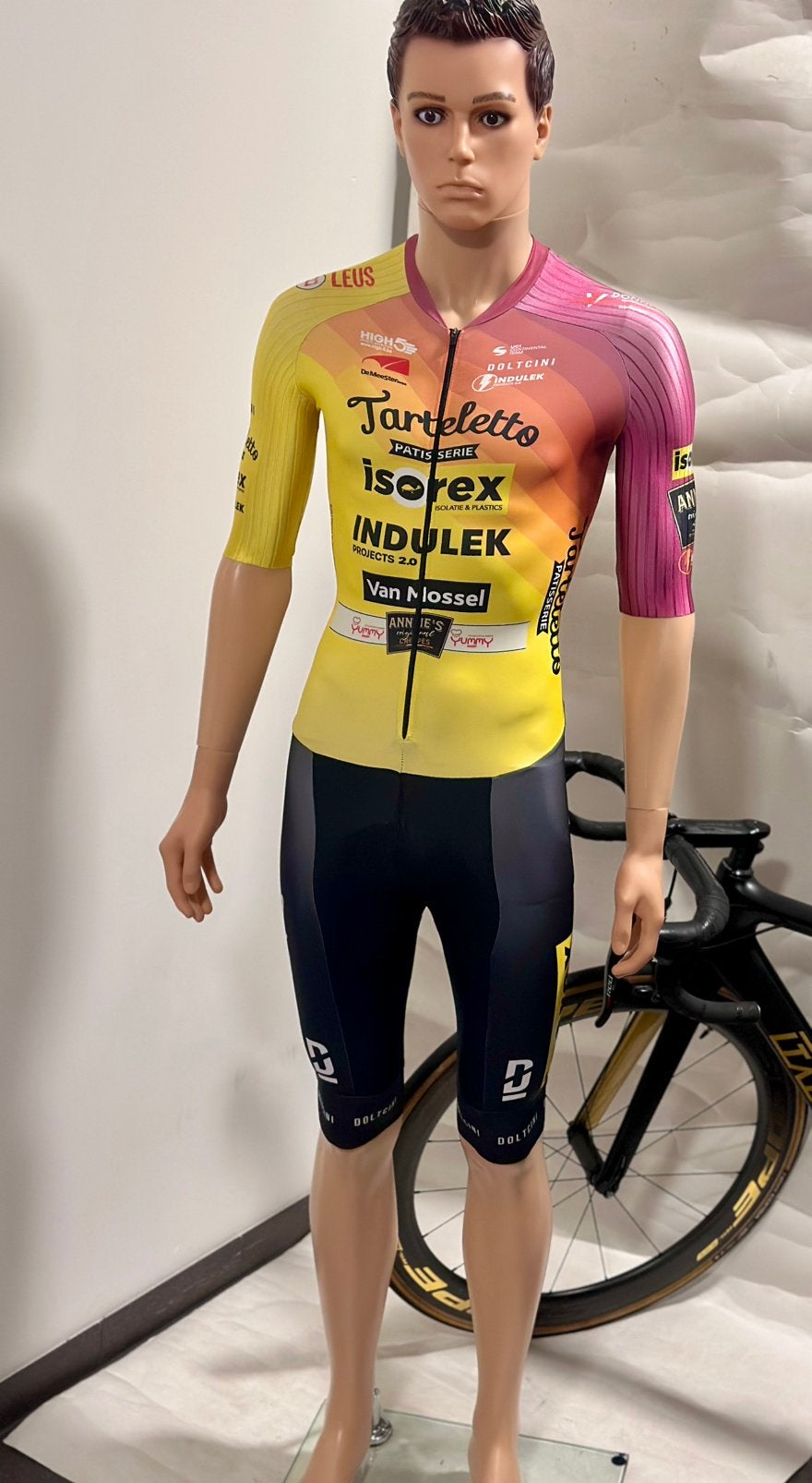 Wielrenkleding wielrenpak snelpak speedsuit maat S Doltcini, S, Heren, Ophalen of Verzenden, Zo goed als nieuw