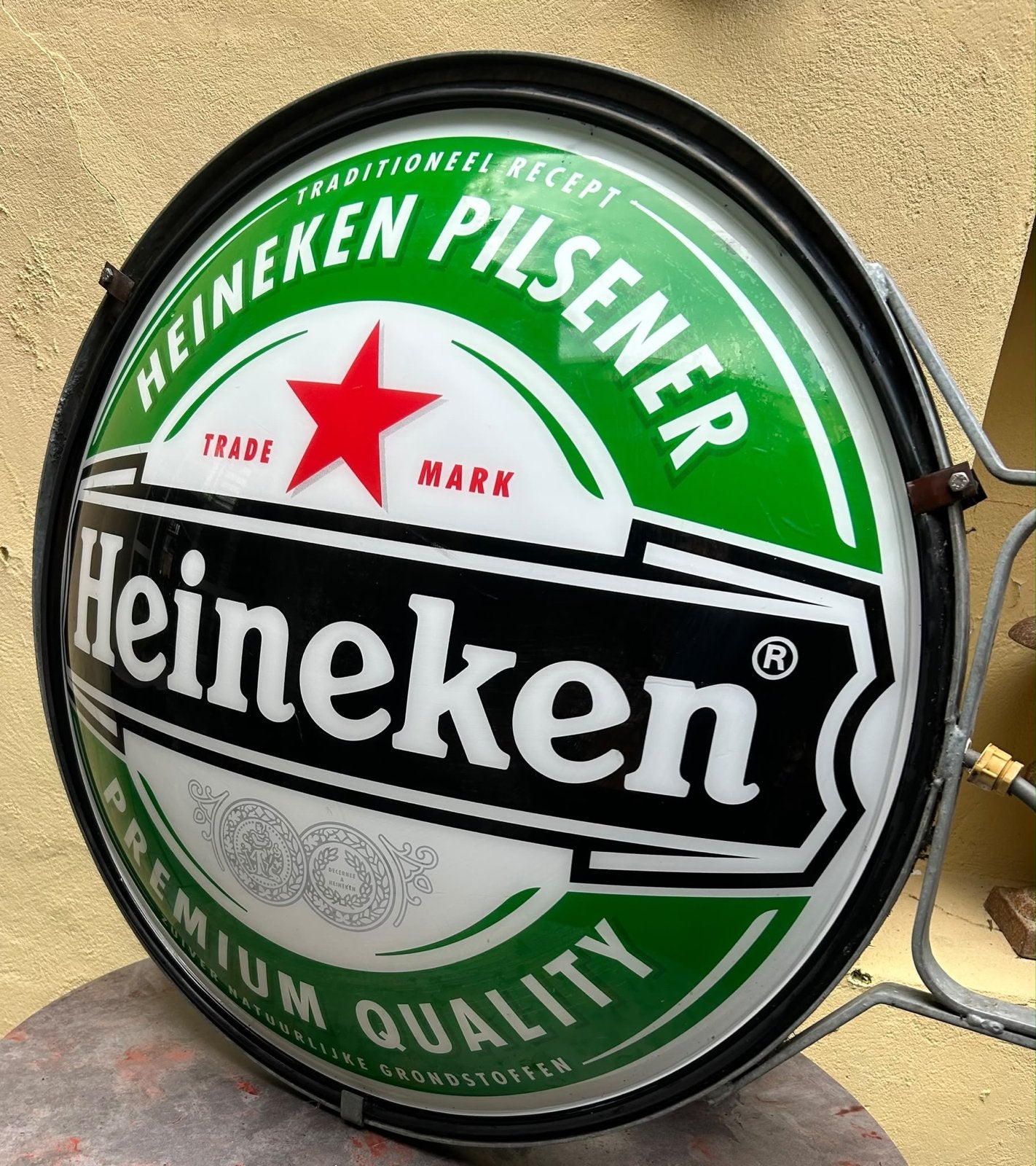 Heineken vintage lichtreclame. Dubbelzijdig, Ophalen, Lichtbak of (neon) lamp