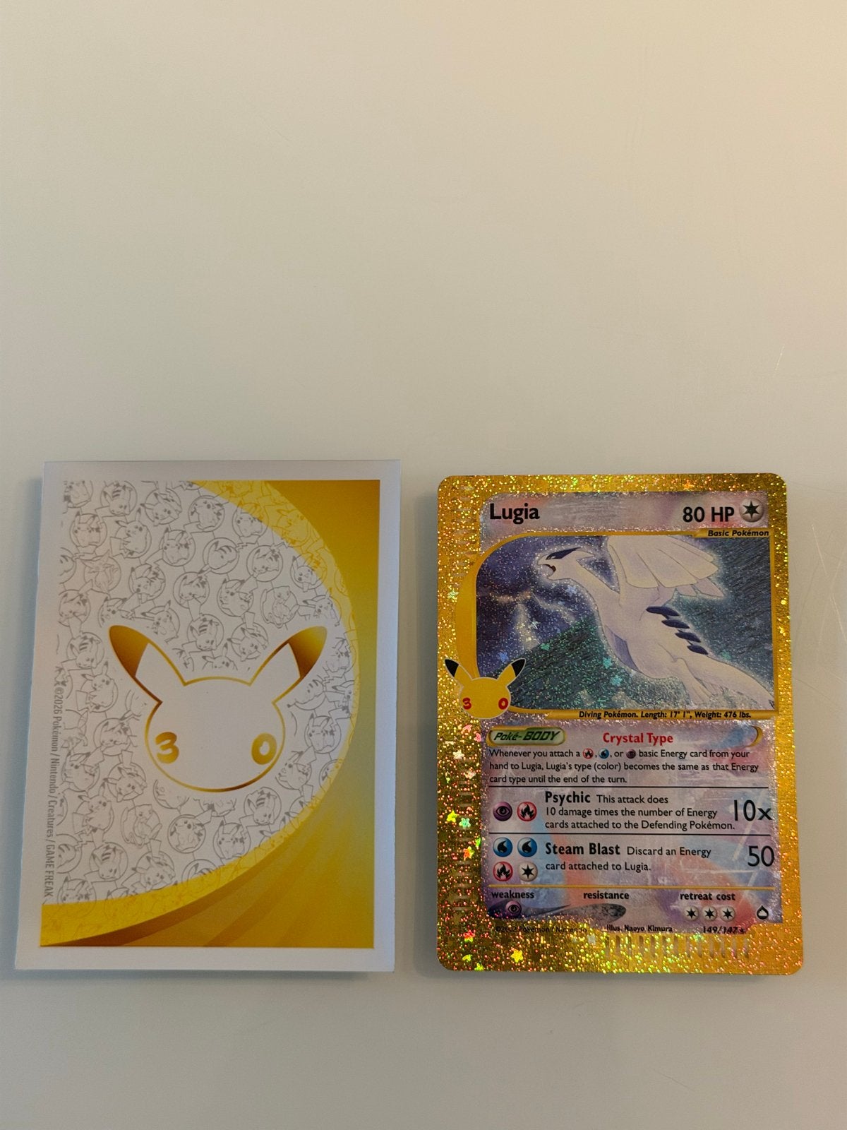 Pokémon Lugia Celebrations Gold Card (30th Anniversary), Ophalen, Nieuw, Losse kaart, Foil
