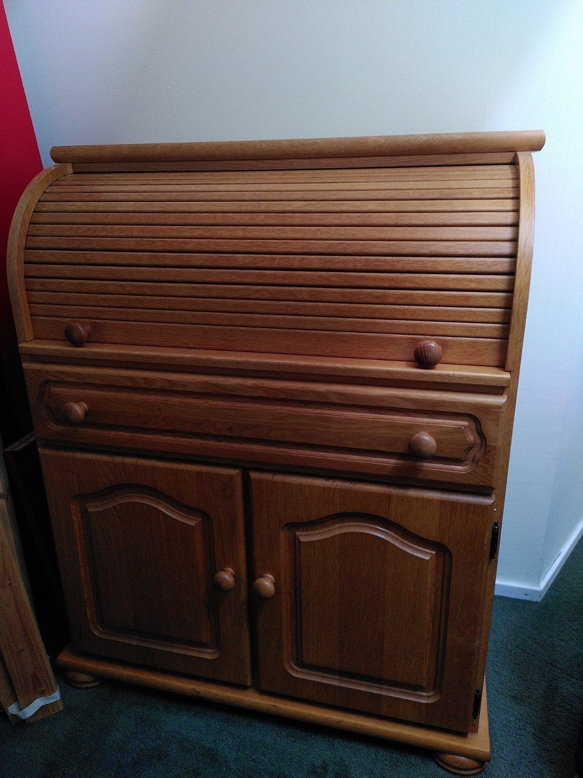 Prachtige vintage secretaire / kast met rolluik, Huis en Inrichting, Ophalen, Gebruikt, Vintage