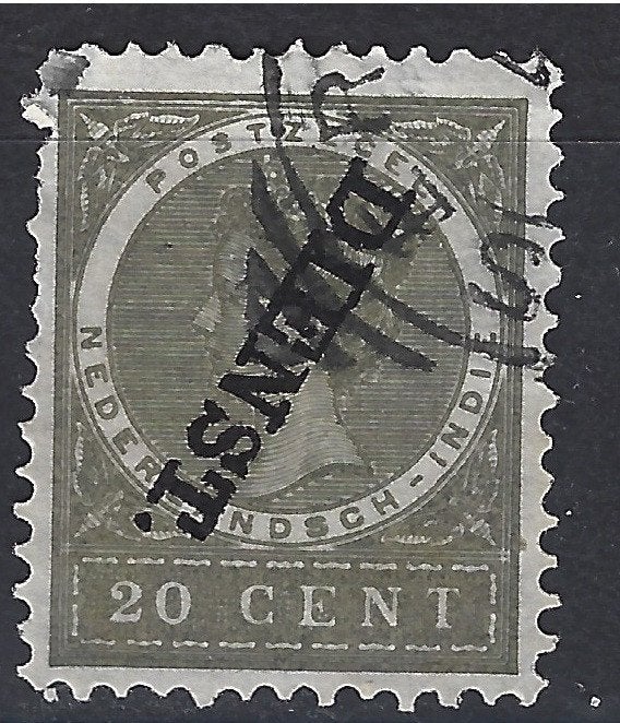 Dienst zegel D21f KOPSTAAND 1911 ; NU VEEL Nederlands Indie, Ophalen of Verzenden, Gestempeld, Nederlands-Indië