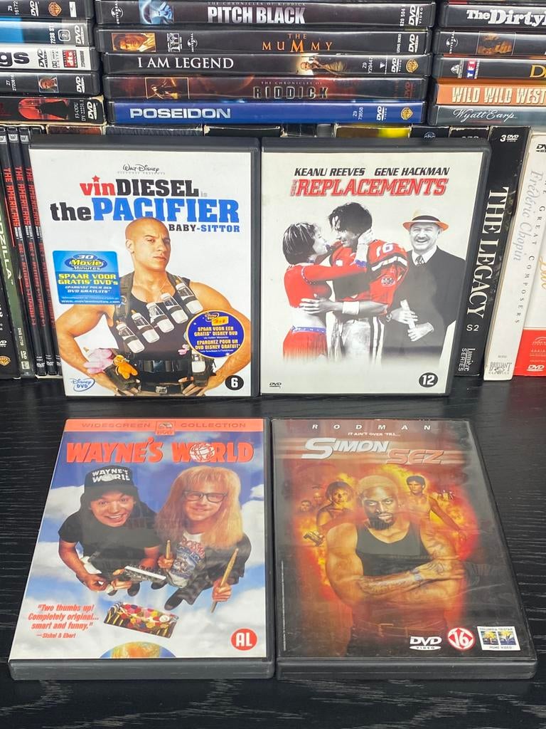 Comedy DVD bundel – Wayne’s World The Pacifier Simon Sez, Cd's en Dvd's, Vanaf 6 jaar, Ophalen of Verzenden, Zo goed als nieuw
