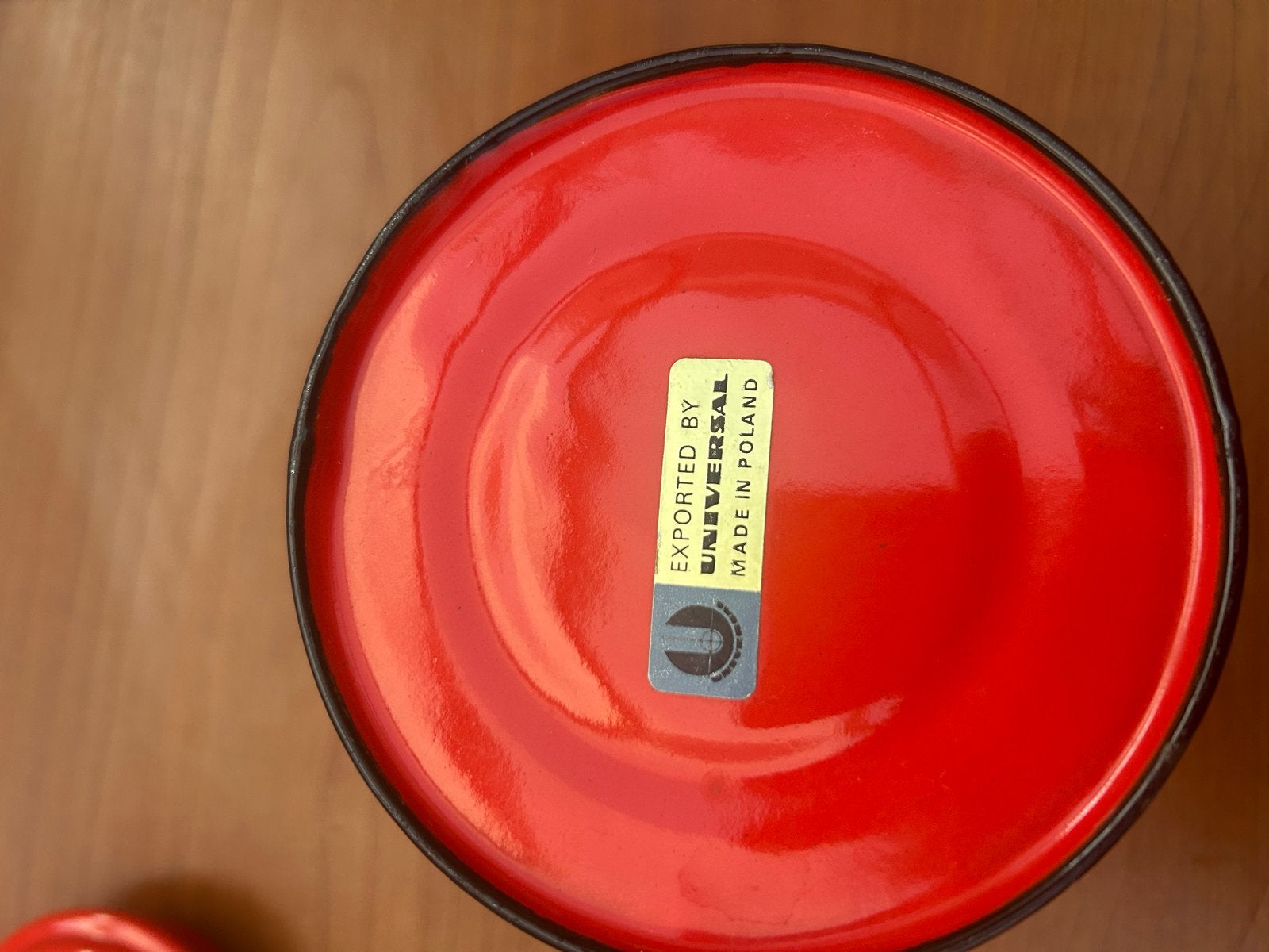 Vintage rode geëmailleerde melkbus, Made in Poland, Ophalen of Verzenden