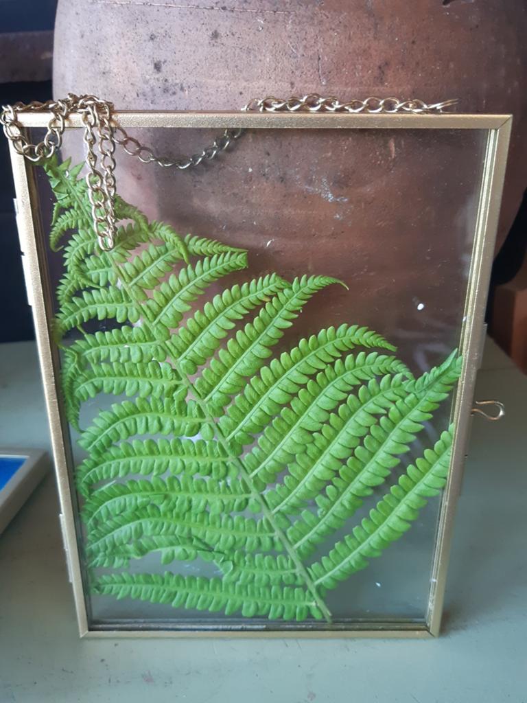 Dubbelzijdig glazen lijstje ,sroer brocante goudkl randje ,, Antiek en Kunst, Curiosa en Brocante, Ophalen of Verzenden