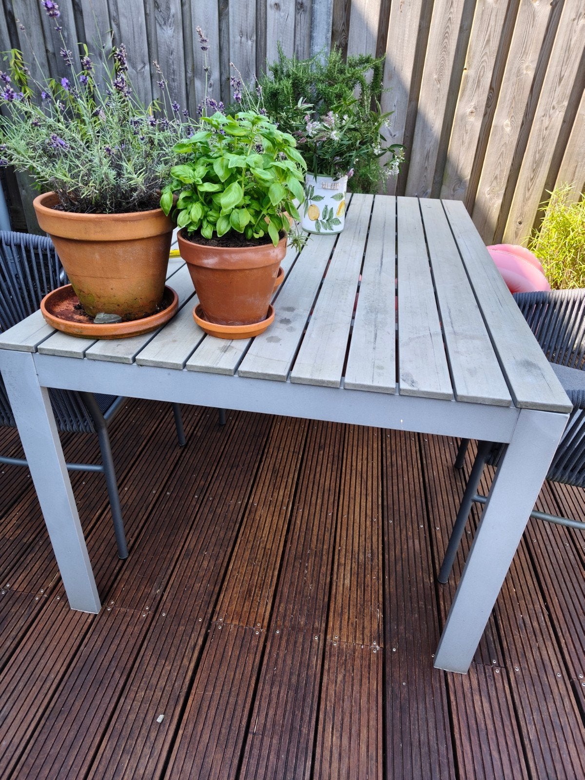 Aluminium tuintafel 4 personen, Tuin en Terras, Ophalen, Gebruikt, Rechthoekig, Aluminium