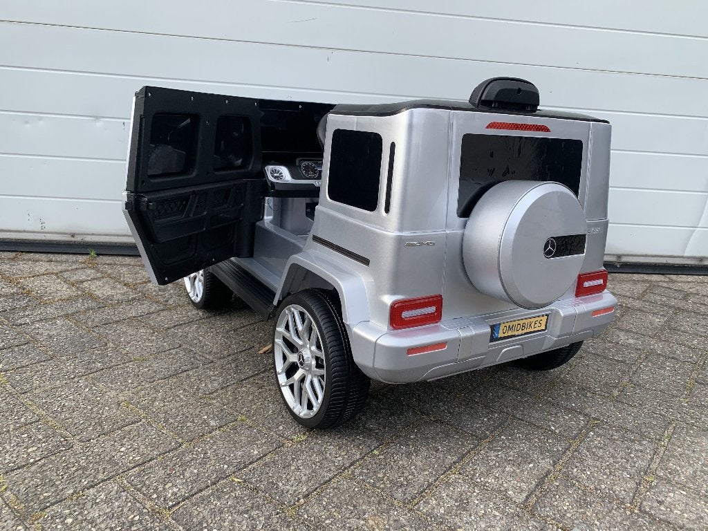 Mercedes G63 AMG 12v Metallic zilver Bluetooth / Afst. lede, Nieuw