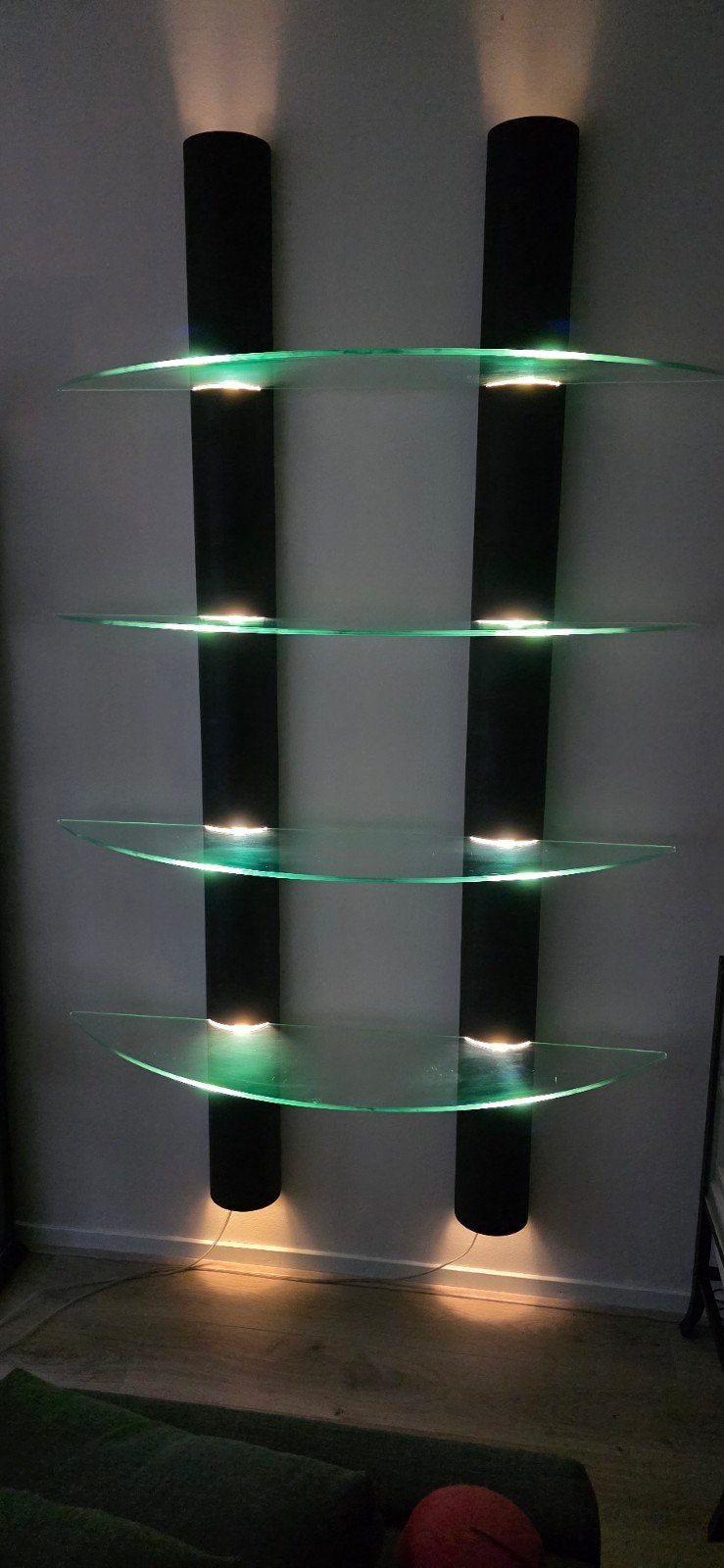 Moderne Designer hang wandvitrine met licht, Ophalen, Modern, 150 tot 200 cm, 25 tot 50 cm