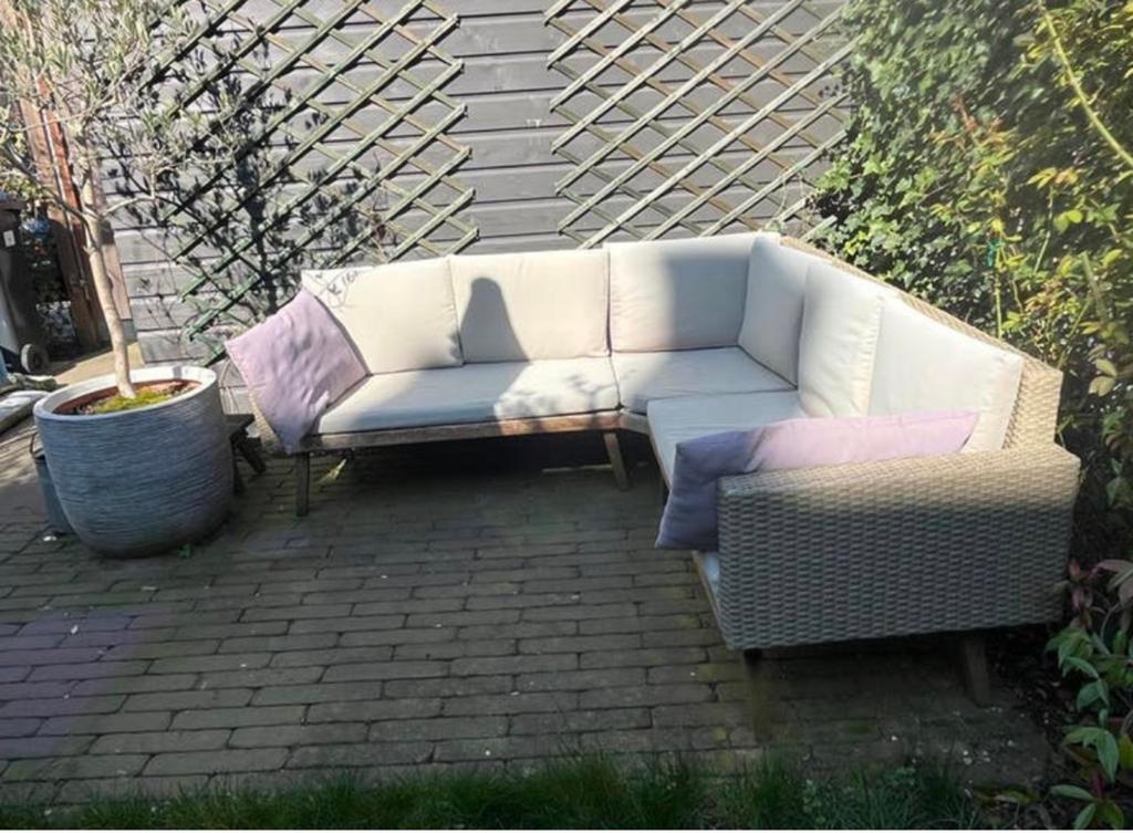 Loungebank, Tuin en Terras, Tuinsets en Loungesets, Gebruikt, Loungeset, 4 zitplaatsen, Bank, Ophalen of Verzenden