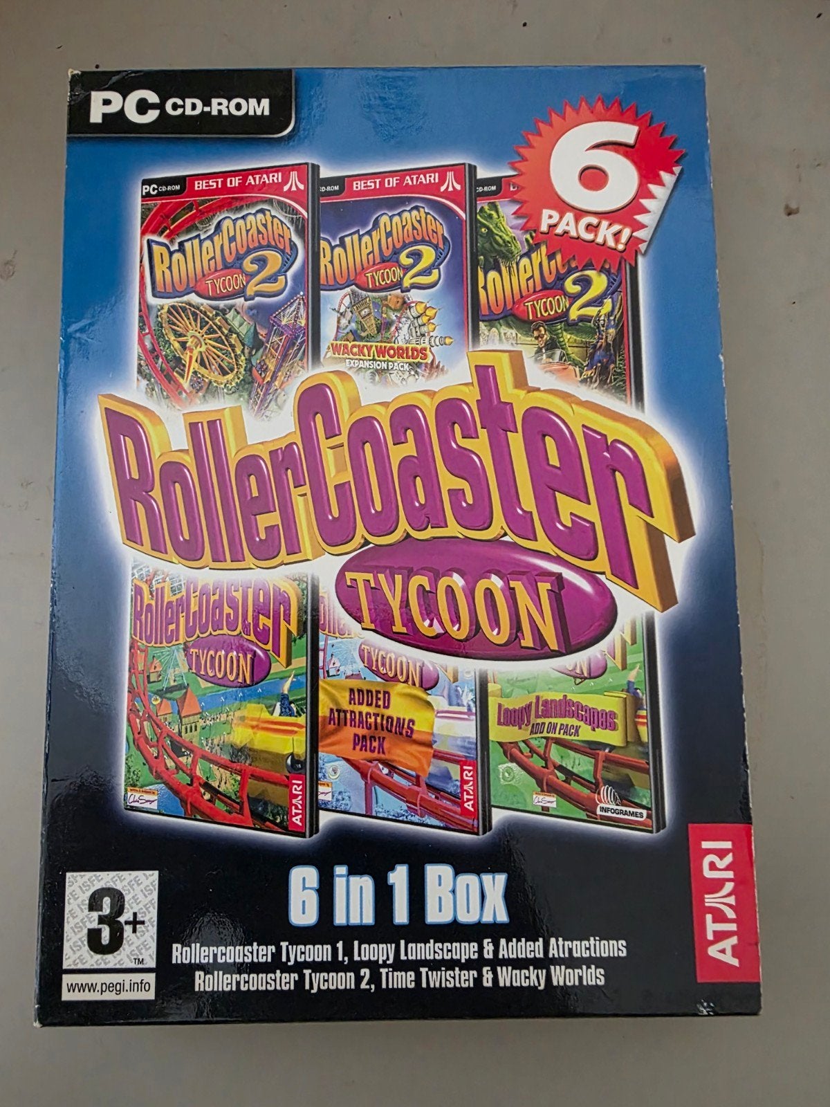 Pc game Rollercoaster Tycoon 6-pack - 6 in 1 box, 1 speler, Ophalen of Verzenden, Zo goed als nieuw, Vanaf 3 jaar