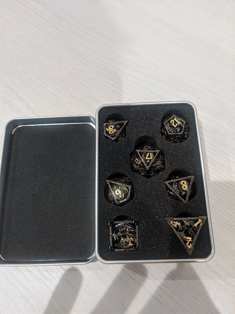 TTRPG Holle Dobbelstenen Set 2 Metalen Dice RPG Spel, Verzenden, Nieuw, Overige soorten