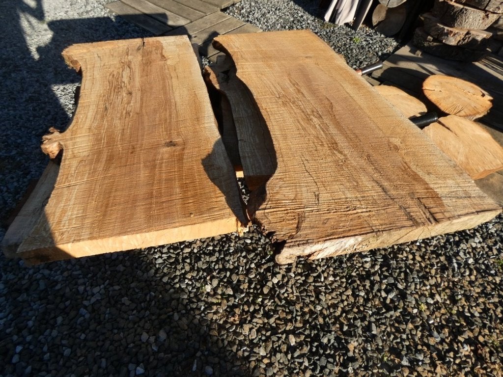 schaaldelen boomschijven epoxy tafel boomstamtafel, Ophalen of Verzenden, Eikenhout, Overige vormen, 25 tot 50 cm