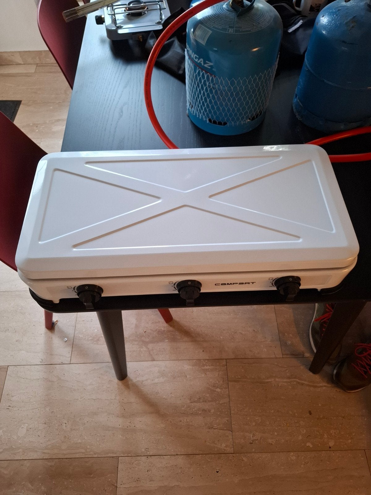 camping fornuis met 2 hervulbare gasflessen, Caravans en Kamperen, Ophalen of Verzenden, Nieuw