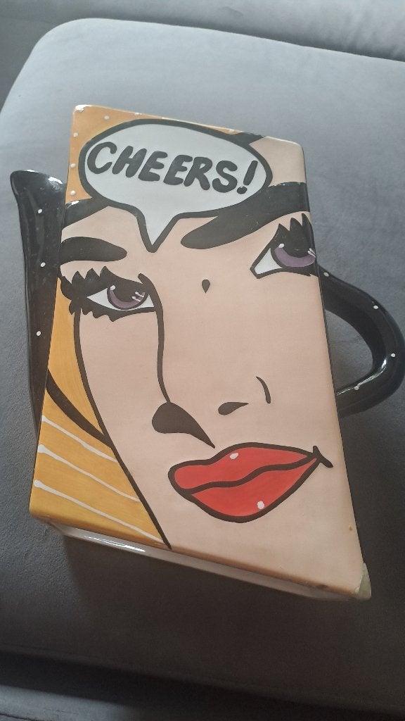 keramische popart kan of schenkkruik,, Ophalen of Verzenden