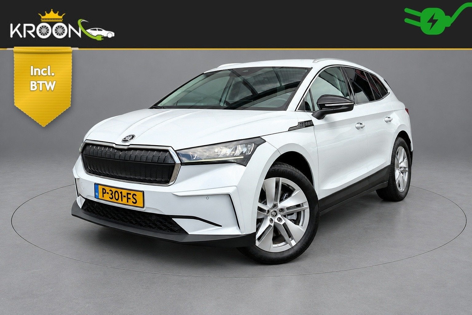 Skoda Enyaq iV 80 SOH 87% Trekhaak Warmtepomp (bj 2022), Auto's, Dealer onderhouden, Achterwielaandrijving, Gebruikt, Met garantie (alle)