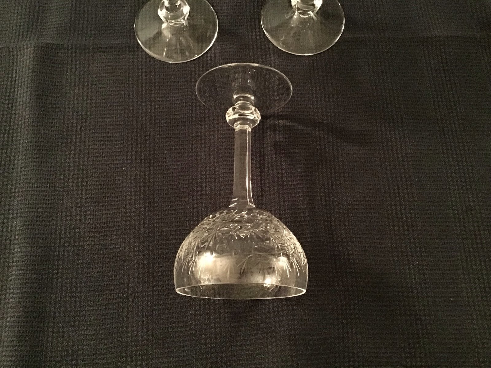 Set van 6 kristallen wijnglazen met geslepen decoratie, Antiek en Kunst, Ophalen of Verzenden