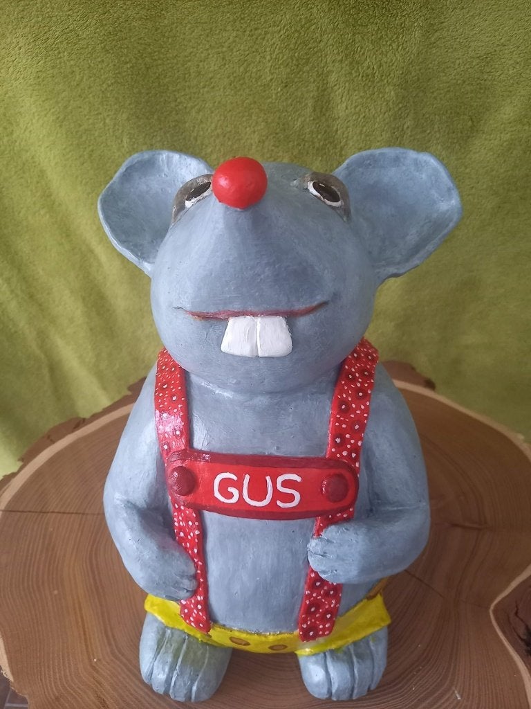 GRAPPIGE MUIS, beeld, keramiek, Verzamelen, Beelden en Beeldjes, Ophalen, Nieuw, Dier