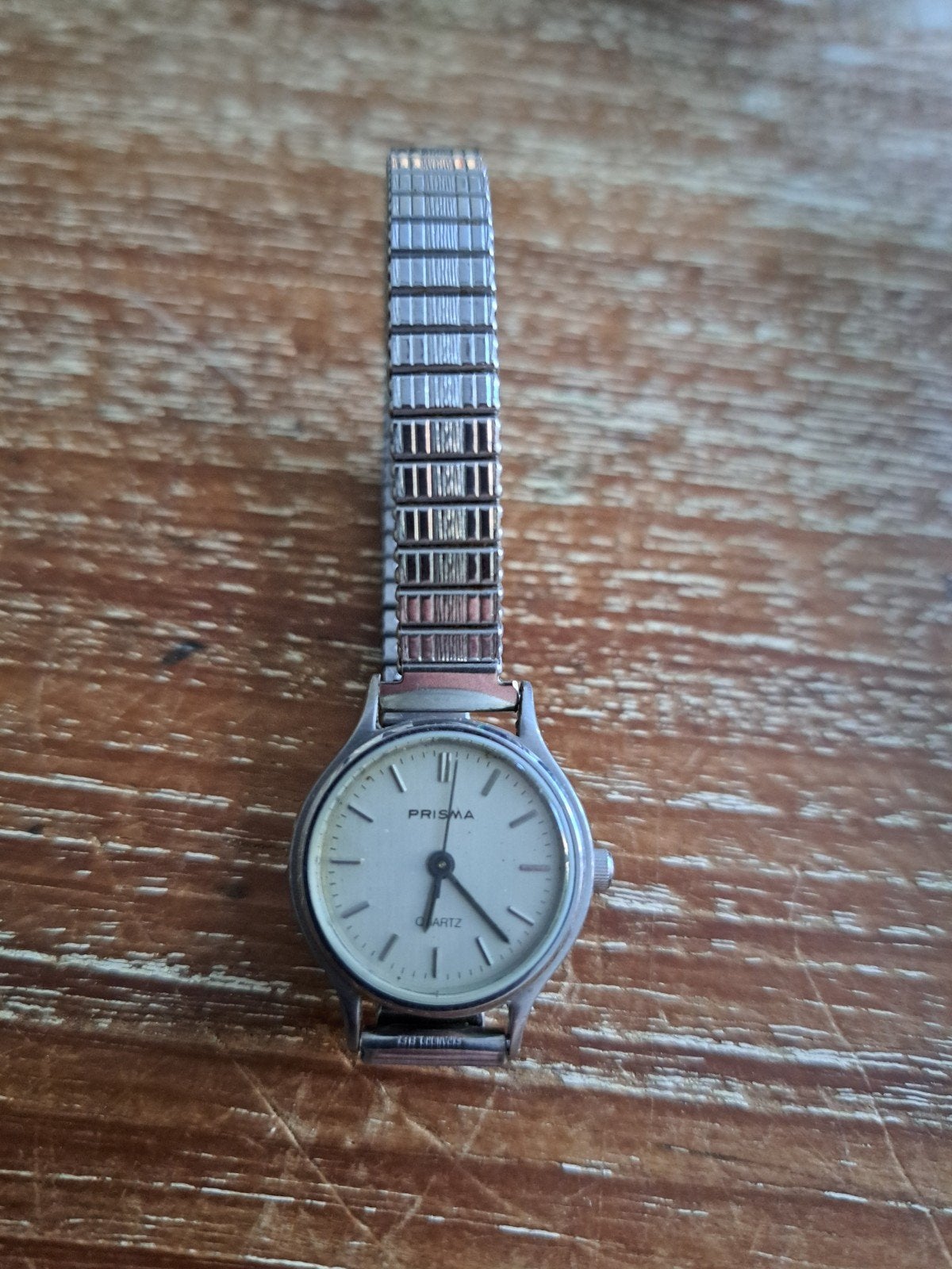 vintage Prisma quartz dames polshorloge horloge stalen band, Overige merken, Staal, Gebruikt, Staal