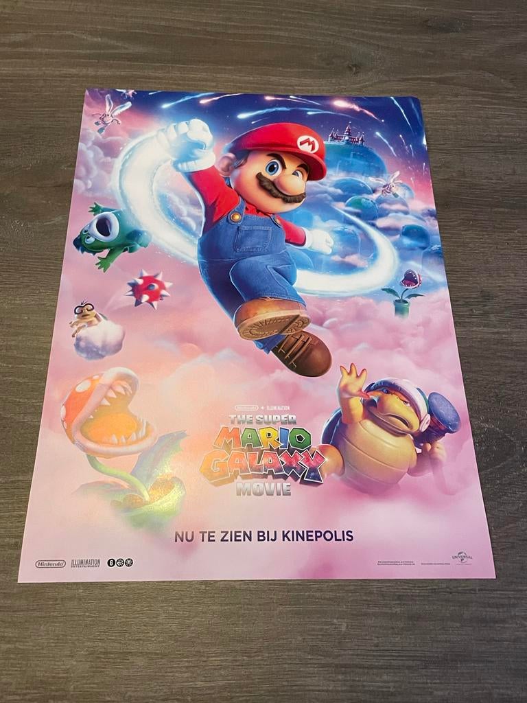 Super Mario Galaxy Movie Poster - Kinepolis, Rechthoekig Staand, Ophalen of Verzenden, Zo goed als nieuw, A1 t/m A3