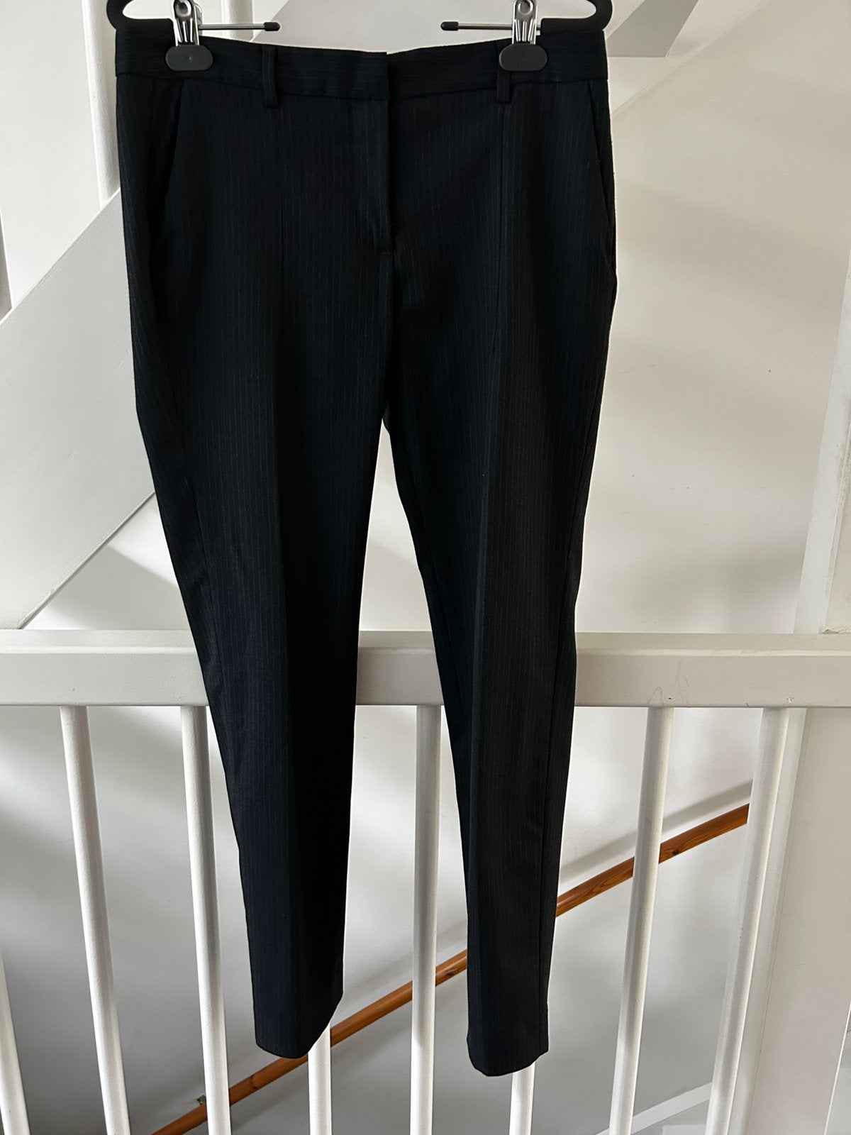 Pantalon krijtstreep Zara S, Kleding | Dames, Zwart, Ophalen of Verzenden, Zo goed als nieuw, Maat 36 (S)