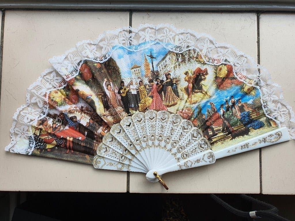 Vintage Spaanse Waaier Kant & Goudkleurig, Ophalen of Verzenden