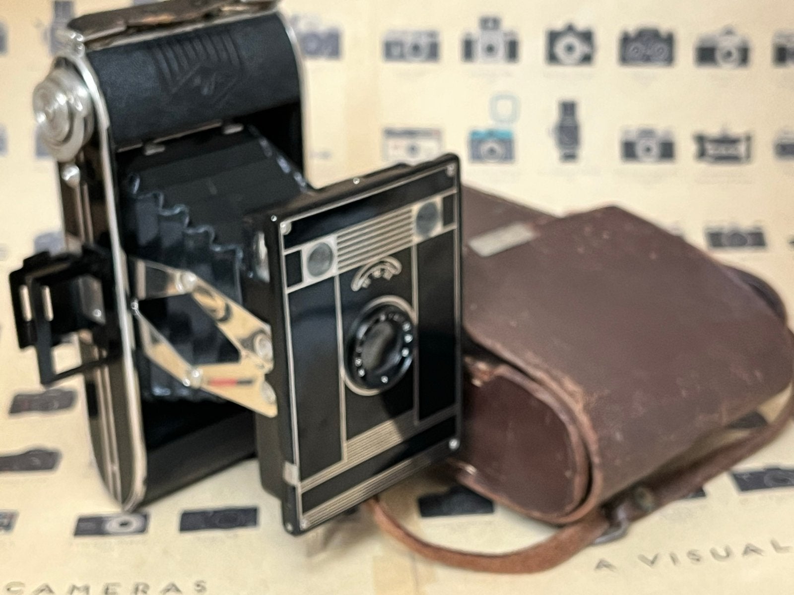 Vintage Agfa Billy Record II Balgcamera met Leren Tas, Ophalen of Verzenden, Gebruikt, Compact, Overige Merken