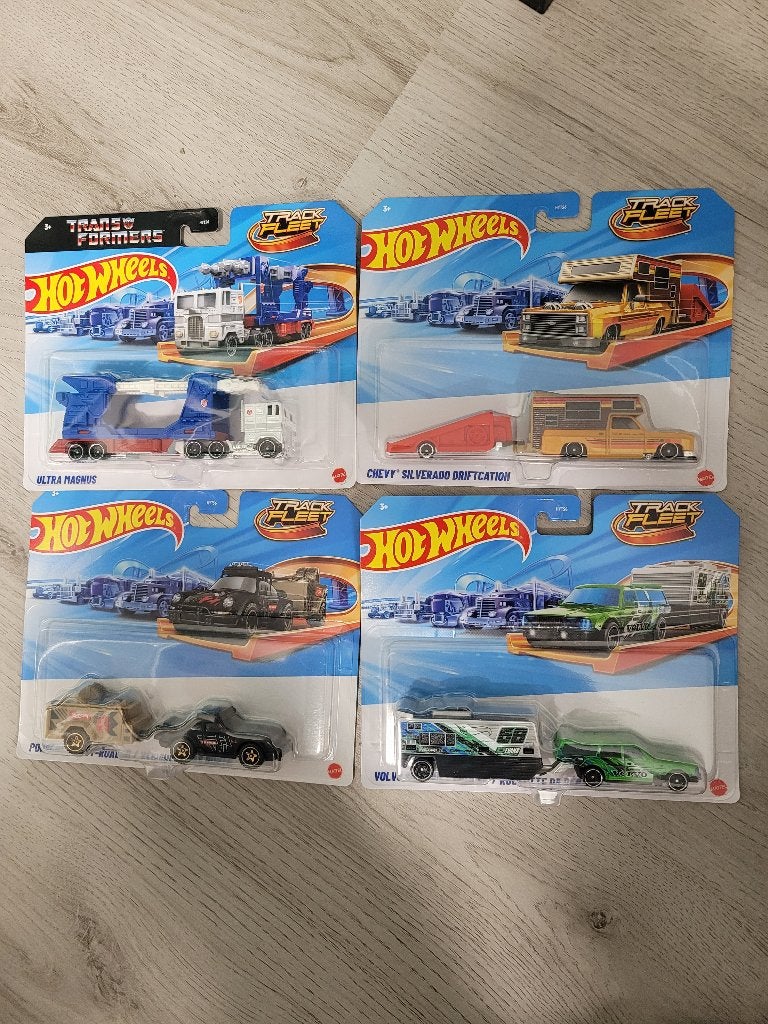 Hot wheels track fleet chevy,transformers,porsche,volvo, Ophalen of Verzenden, Nieuw, Auto