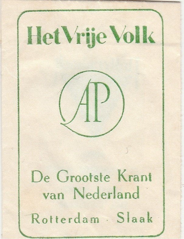 krant Het Vrije Volk AP Rotterdam Slaak - de grootste krant, Ophalen of Verzenden