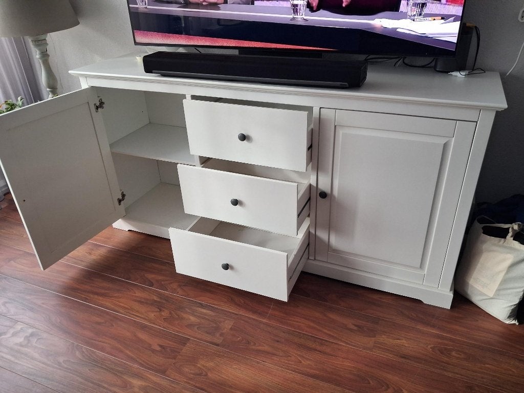 Dressoir wit, Huis en Inrichting, Kasten | Dressoirs, Ophalen, Gebruikt, Met deur(en), 150 tot 200 cm