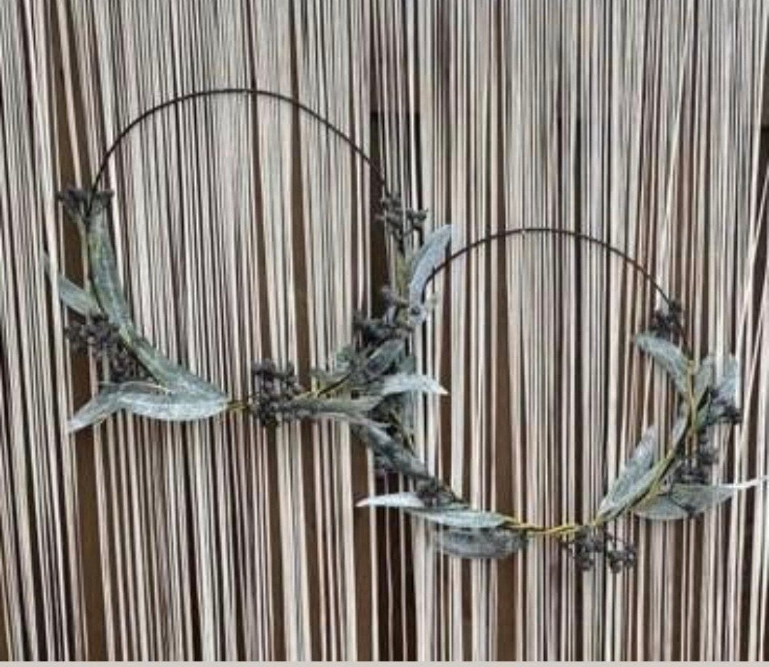 Set van 3 metalen hoepel kransen met bessen decoratie, Ophalen of Verzenden