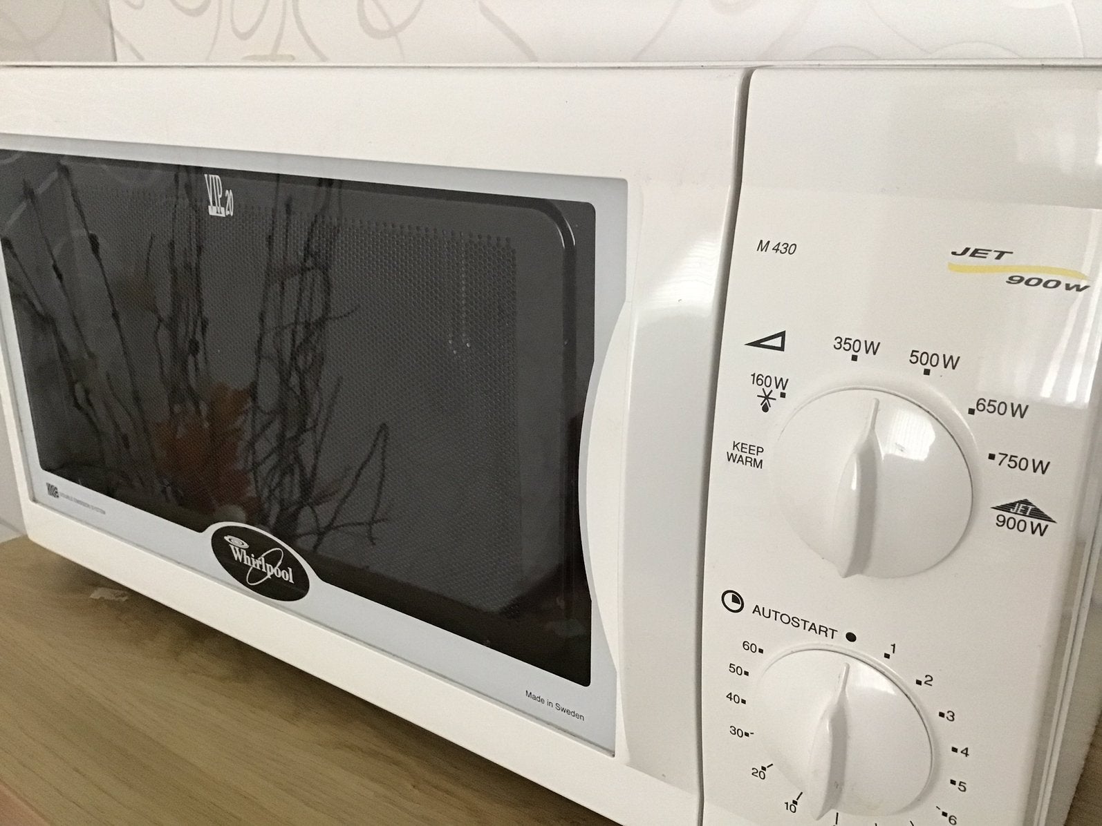 Whirlpool M 430 JET 900W Magnetron - Wit, Gebruikt, Witgoed en Apparatuur, Magnetrons, Ophalen, Gebruikt, Magnetron, 45 tot 60 cm