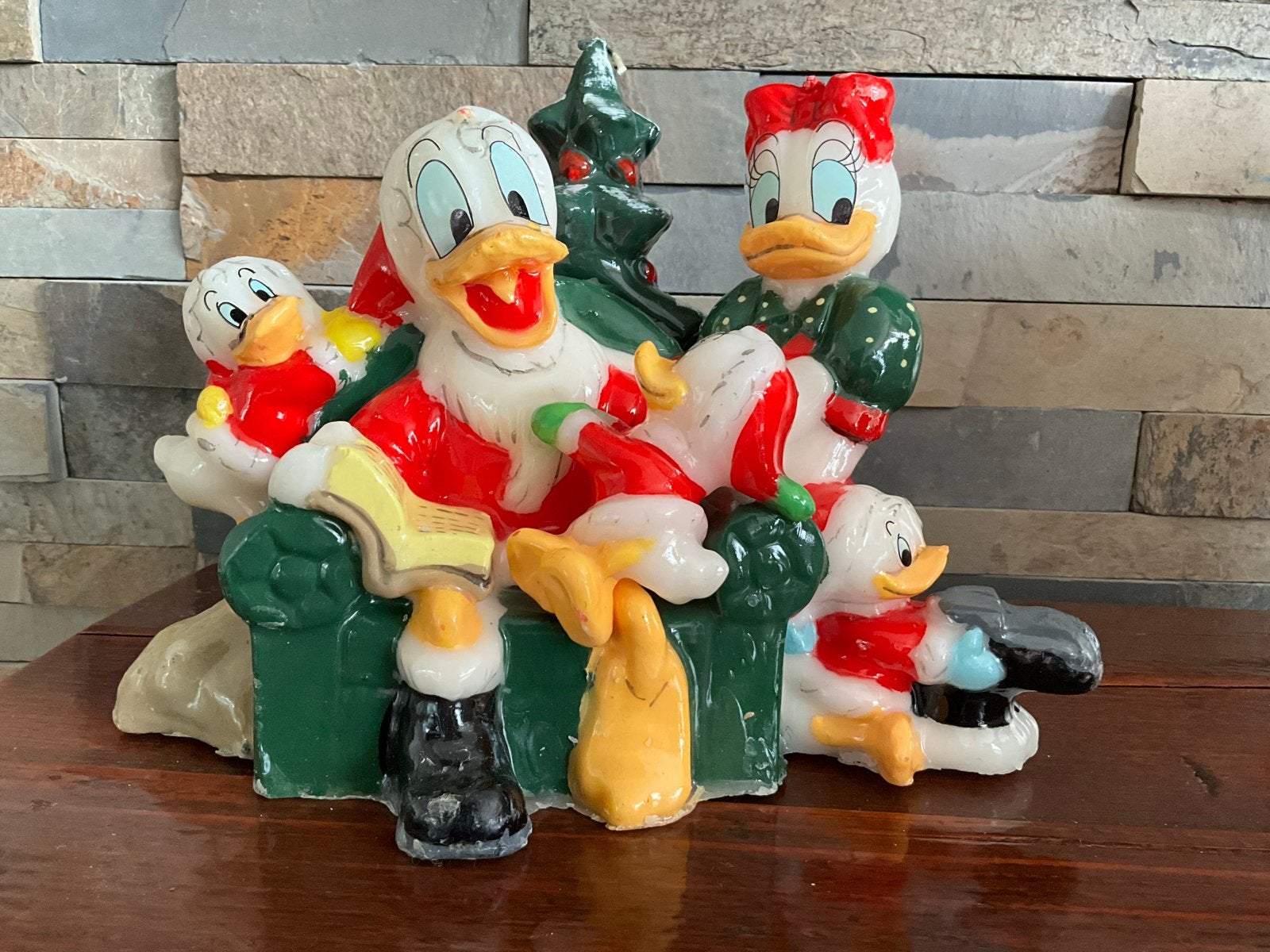 Zeer grote kaars Donald en Katrien Duck als kerstman Disney, Ophalen of Verzenden, Nieuw