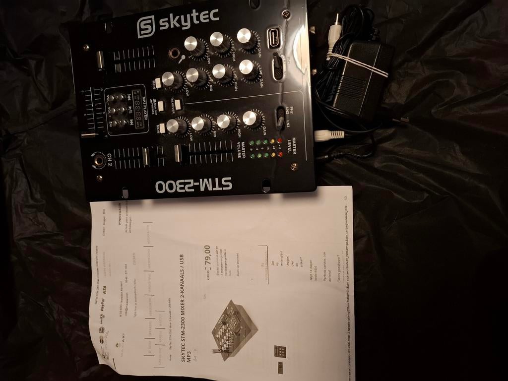 Skytec STM-2300 DJ Mixer 2-kanaals met USB, Ophalen of Verzenden, Zo goed als nieuw, Dj-set, Overige merken