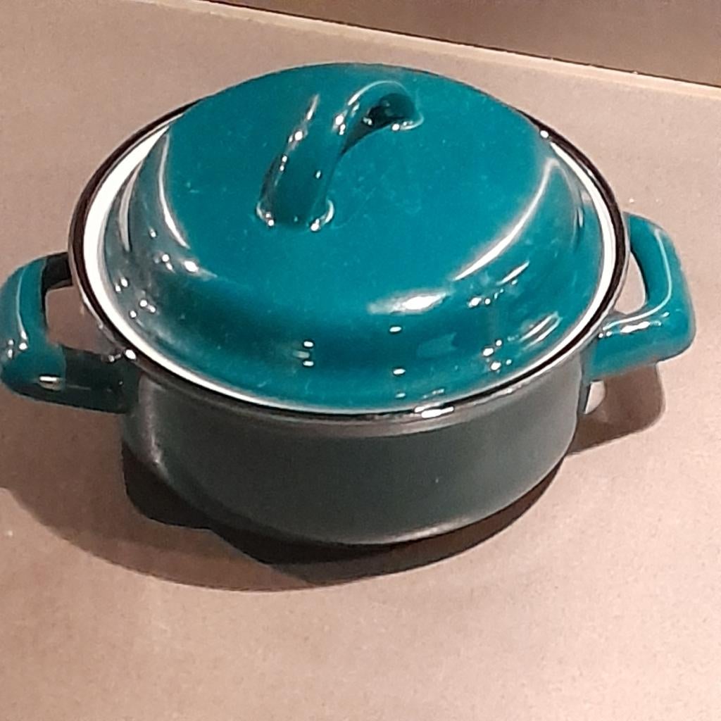 Klein pannetje aardewerk groen, Ophalen of Verzenden, Overige materialen, Overige typen