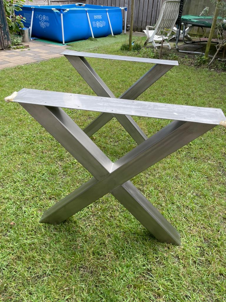 Rvs x poten set, Huis en Inrichting, Tafelonderdelen, Ophalen, Tafelpoot, 50 tot 100 cm, Nieuw