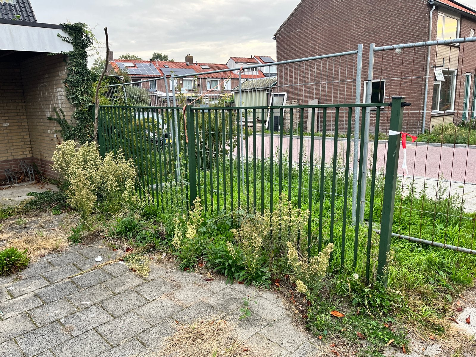 Gebruikt spijlenhekwerk met poort, groen, 140 cm hoog, Ophalen, Met poort, Gebruikt, Spijlenhekwerk