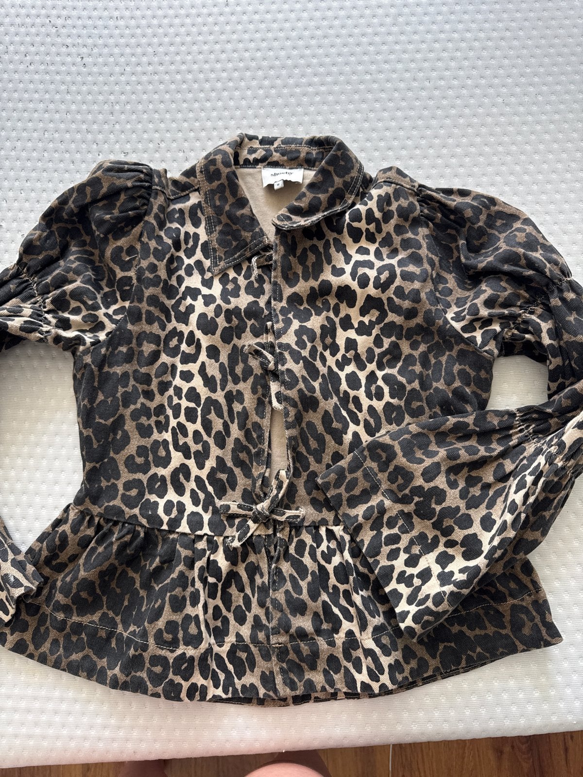 Shoeby Leopardprint jasje met peplum en pofmouwen, Ophalen of Verzenden, Zo goed als nieuw, Maat 38/40 (M), Bruin