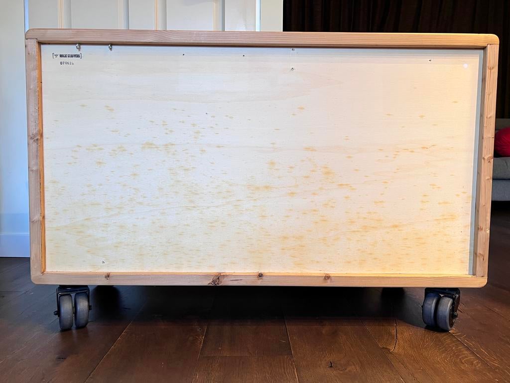 Handgemaakte LP-kast op wielen - 10 cm wielen, Huis en Inrichting, Kasten | Overige, Ophalen, Gebruikt