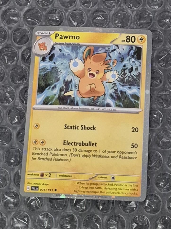 Cosmos Holo Pawmo 075/193 Paldea Evolved Promo Scarlet & Vio, Ophalen of Verzenden, Zo goed als nieuw, Losse kaart, Foil